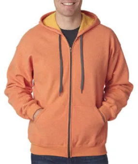 18700 Gildan Adult Heavy BlendVintage Classic Full-Zip Hooded Sweatshirt Sunset (50/50)