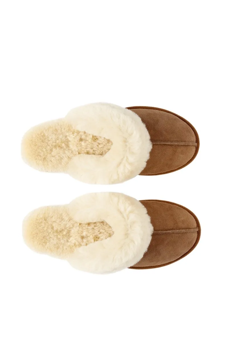 Cosy Women’s Shearling Slippers - Camel