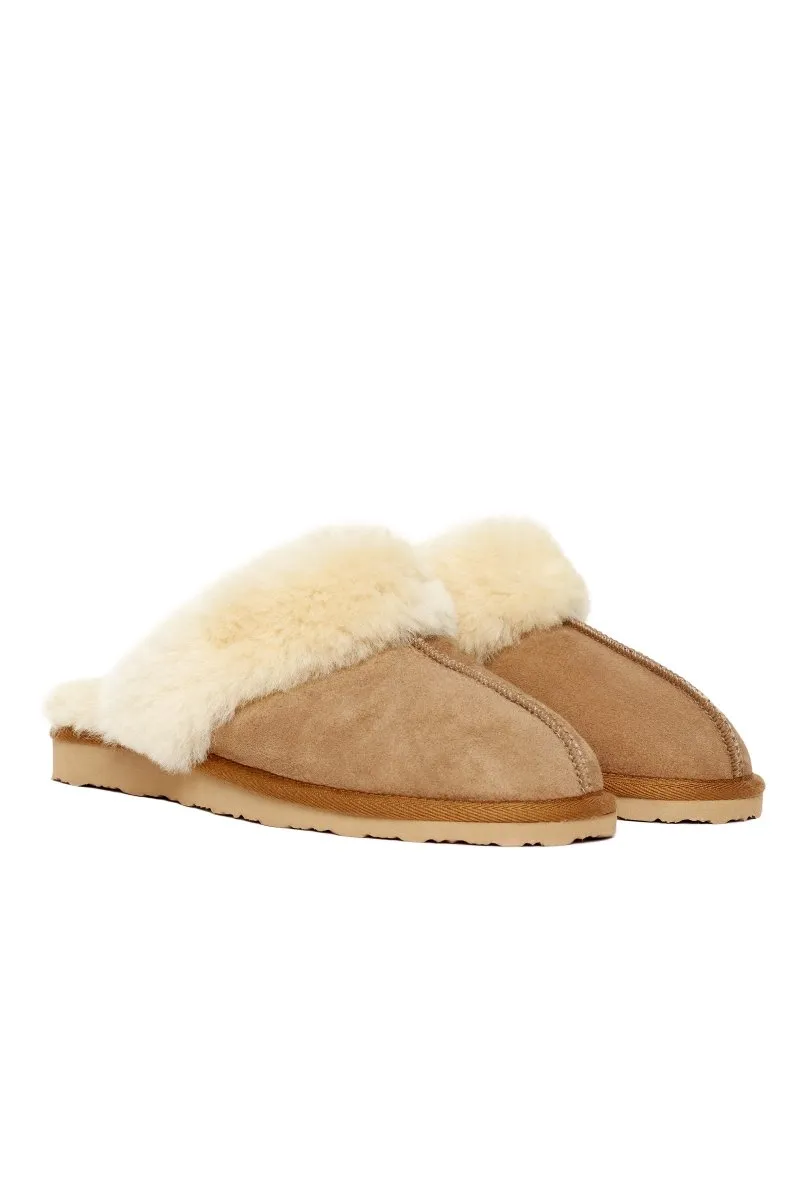 Cosy Women’s Shearling Slippers - Camel