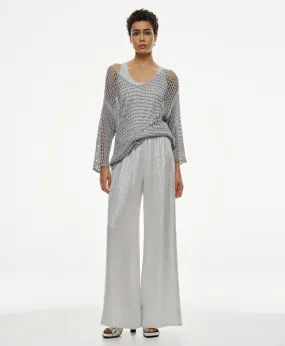 GLORIA SILVER LATTICE PANTS
