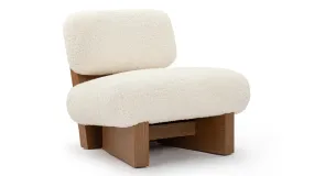 Jia - Jia Lounge Chair, White Vegan Sheepskin