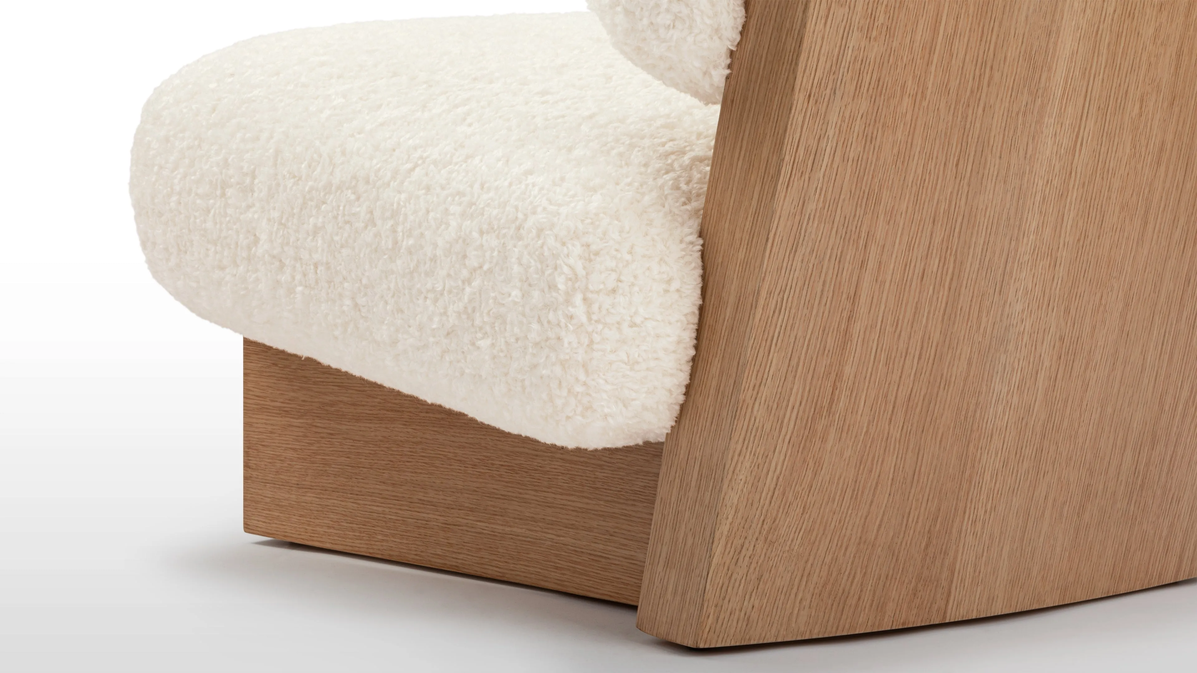Jia - Jia Lounge Chair, White Vegan Sheepskin