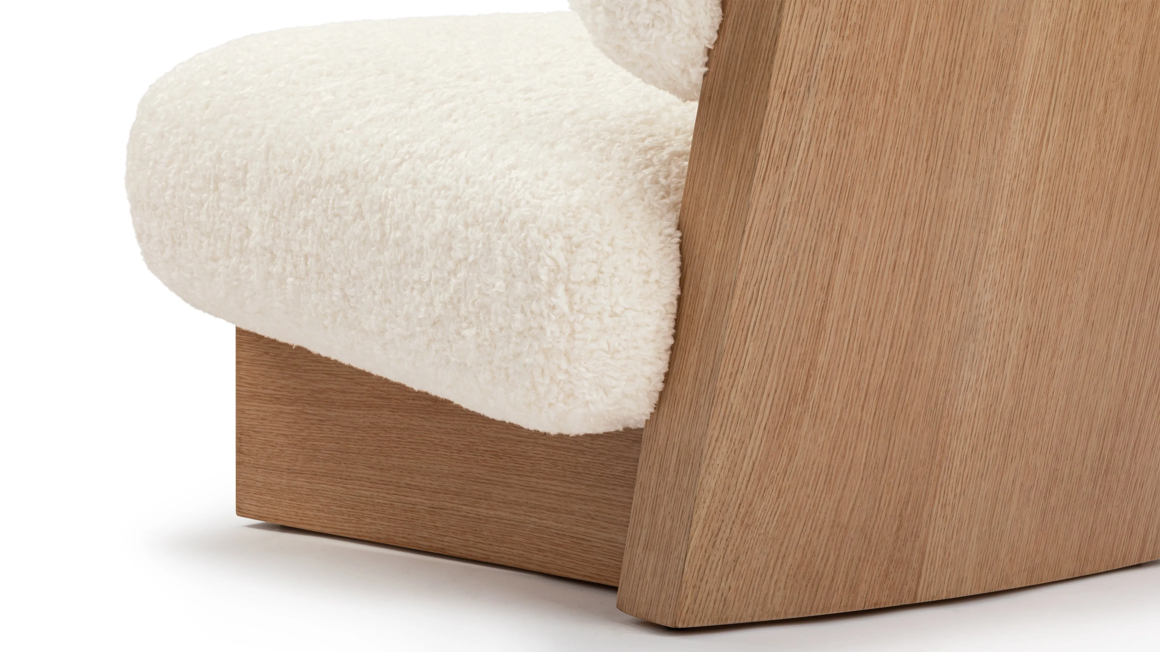 Jia - Jia Lounge Chair, White Vegan Sheepskin