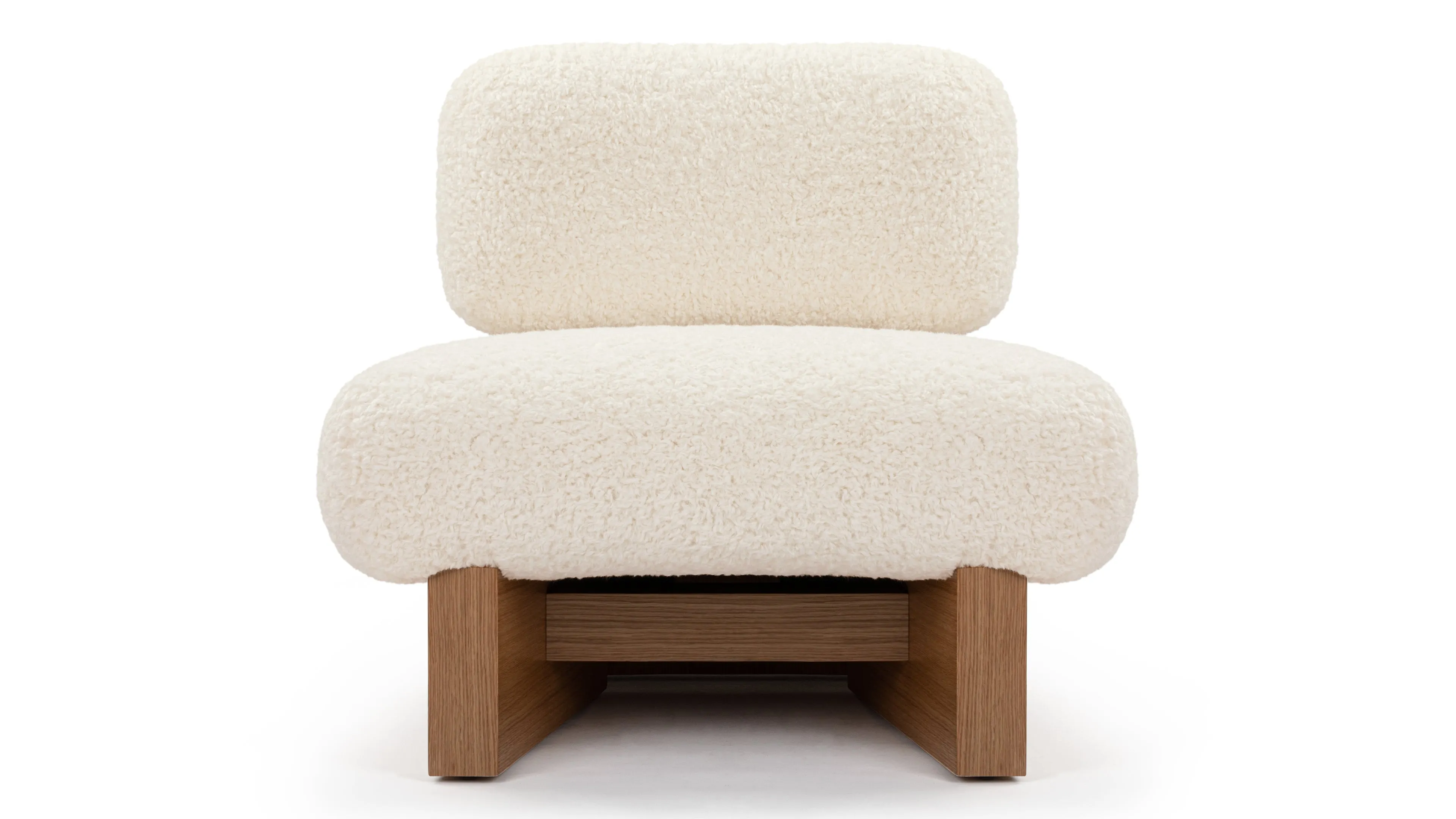 Jia - Jia Lounge Chair, White Vegan Sheepskin