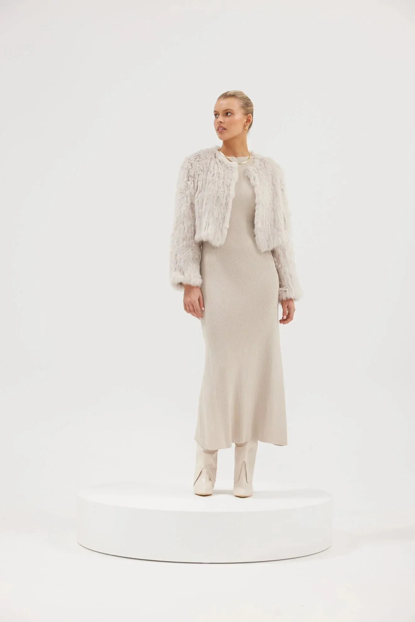 LOLA CROP JACKET (STONE)