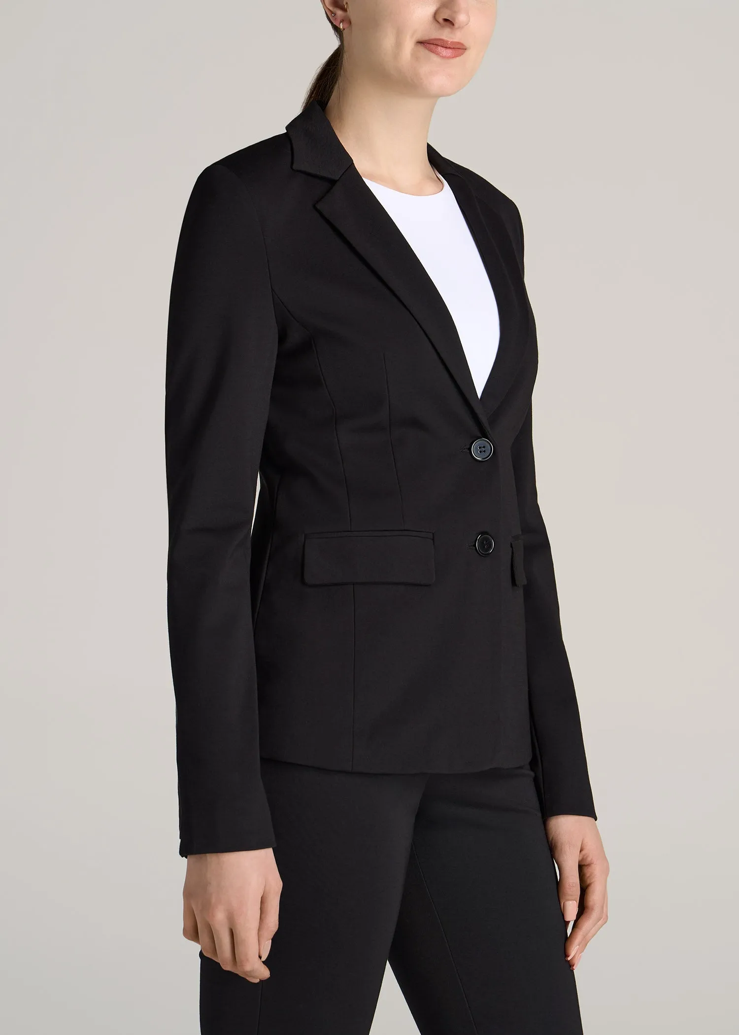 SLIM-FIT Two Button Blazer for Tall Women in Black