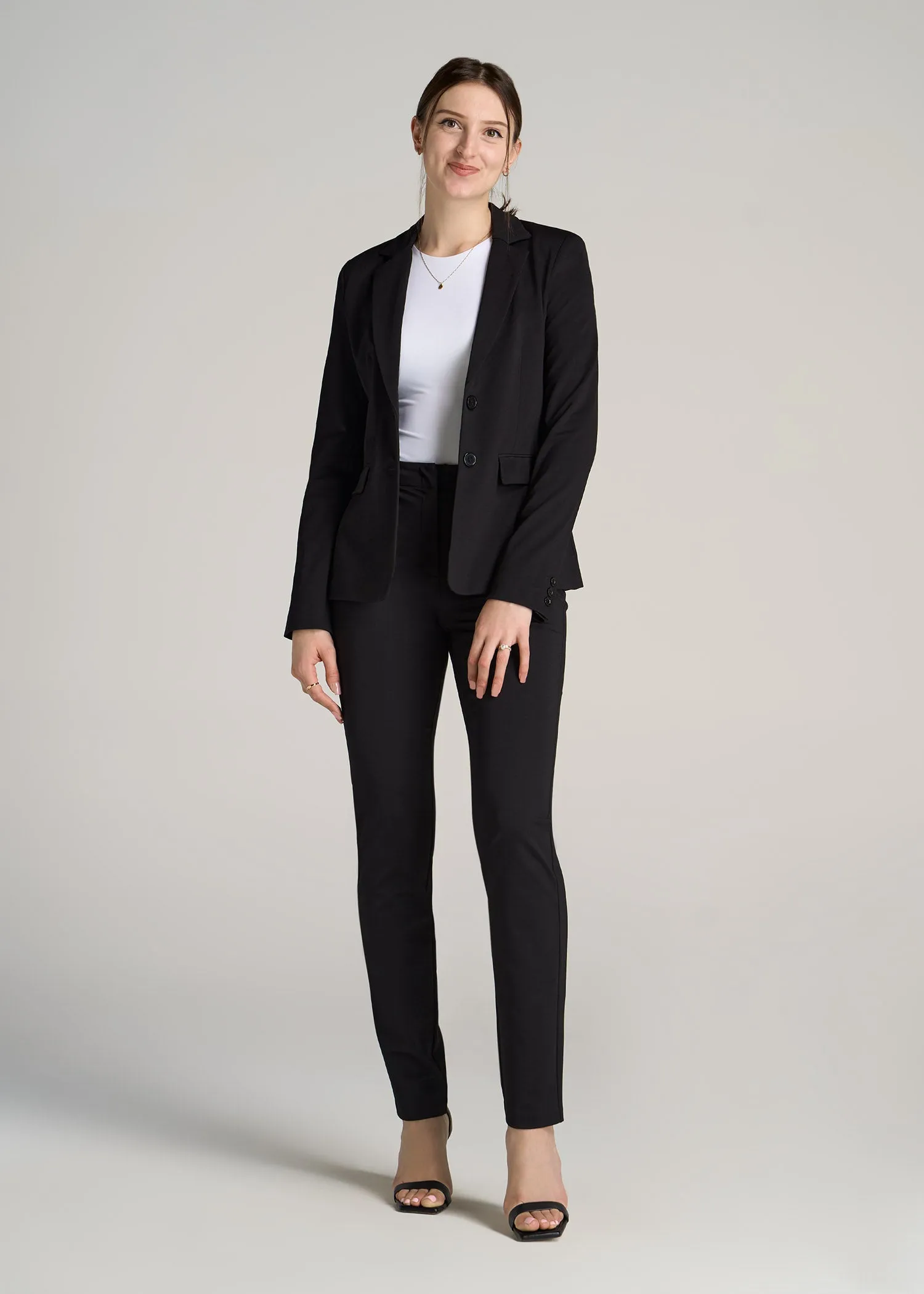 SLIM-FIT Two Button Blazer for Tall Women in Black