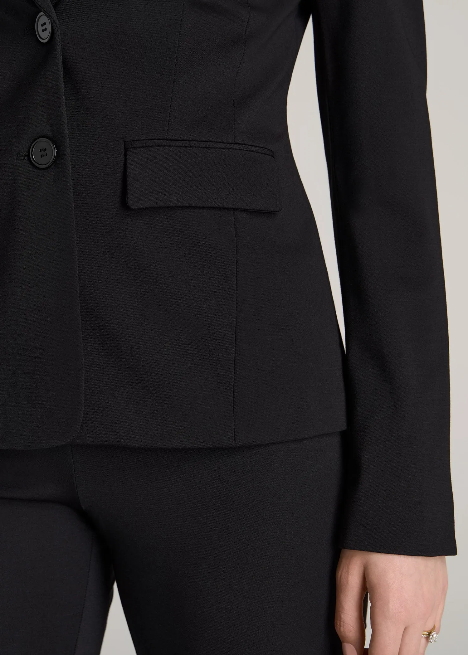 SLIM-FIT Two Button Blazer for Tall Women in Black