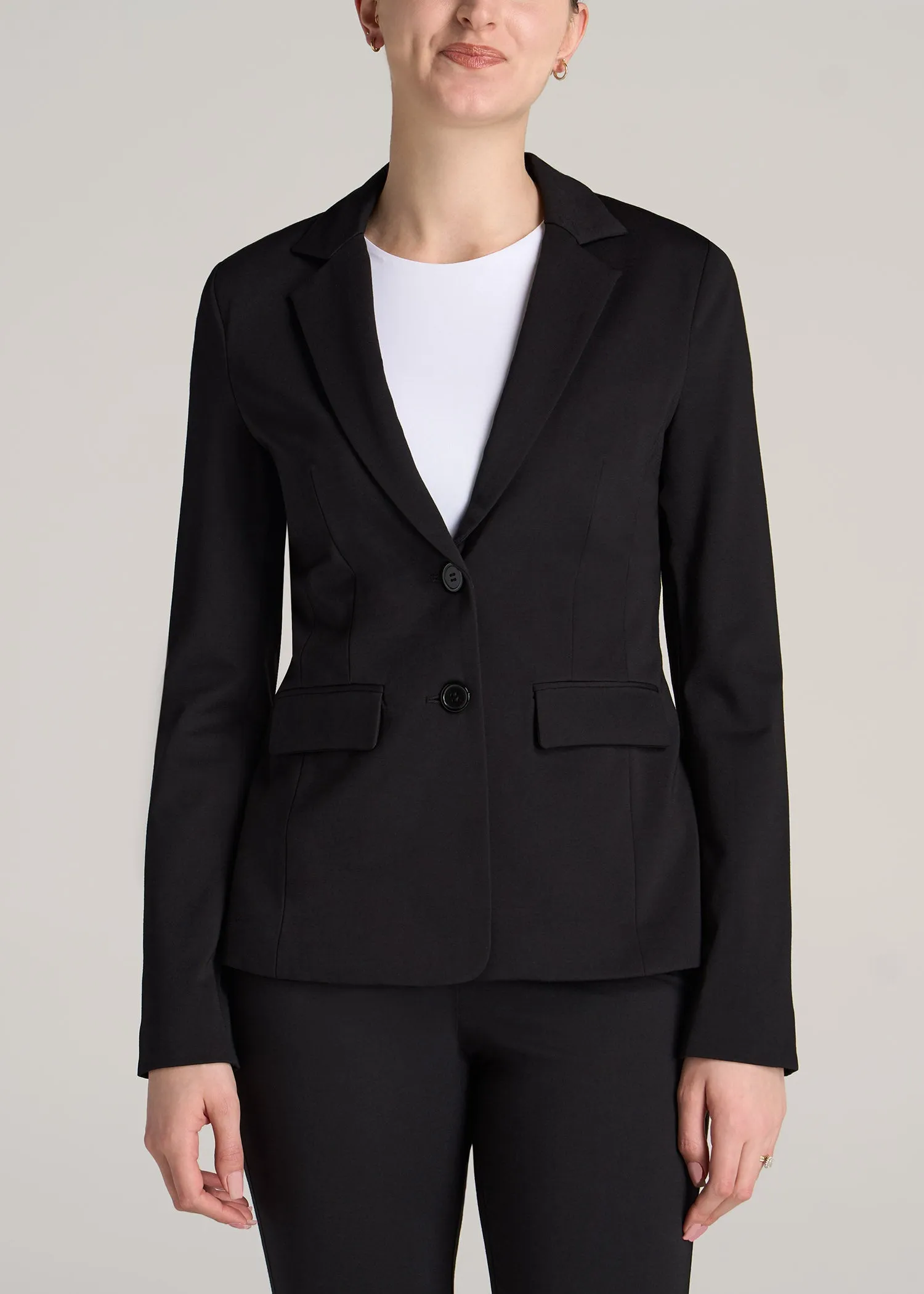 SLIM-FIT Two Button Blazer for Tall Women in Black