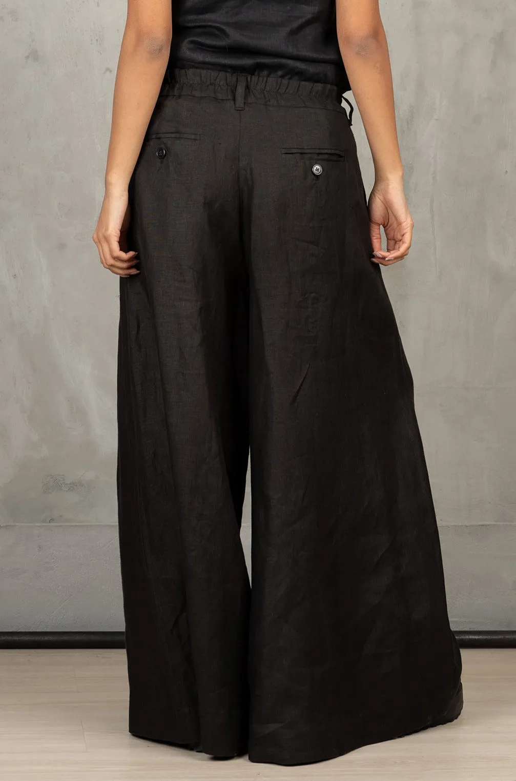 Wide Leg Linen Palazzo Pants
